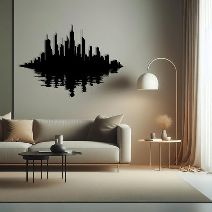 Geometric Skyscraper Metal Wall Art bedroom interior styling