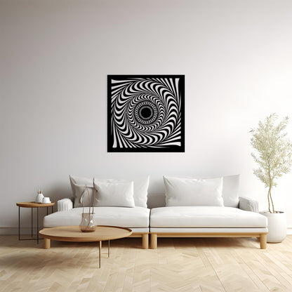 Hypnotic Spiral Metal Wall Art close-up of the powder-coated finish
