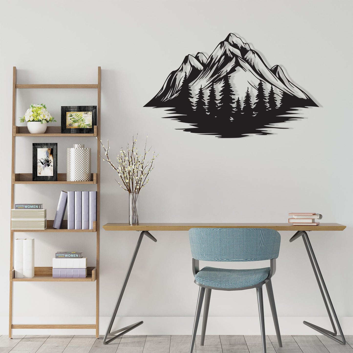 Metal Mountain Wall Art, Pine Forest Sign, Rustic Cabin Decor, Adventure Gift | Wallsignature