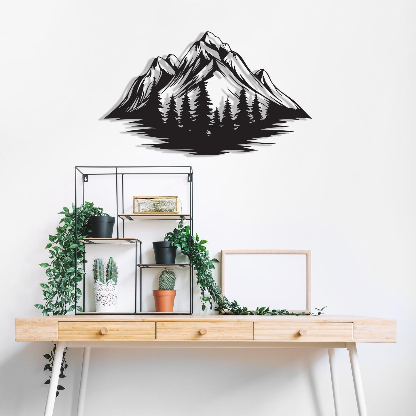 Metal Mountain Wall Art, Pine Forest Sign, Rustic Cabin Decor, Adventure Gift | Wallsignature