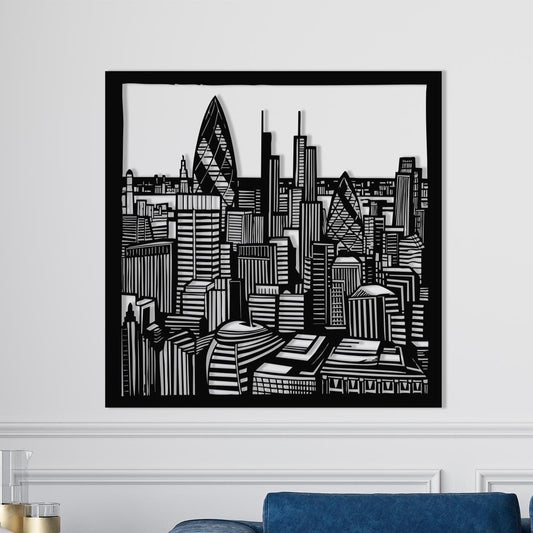 London Cityscape Metal Wall Art – laser-cut steel wall decor
