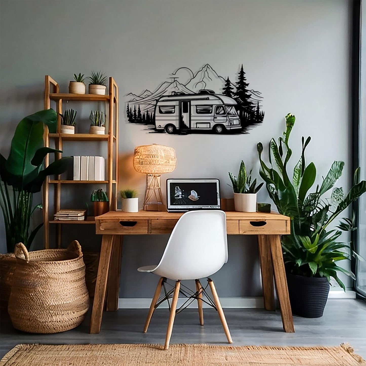 Camper Van Metal Wall Art, Mountain Forest RV Decor | Wallsignature