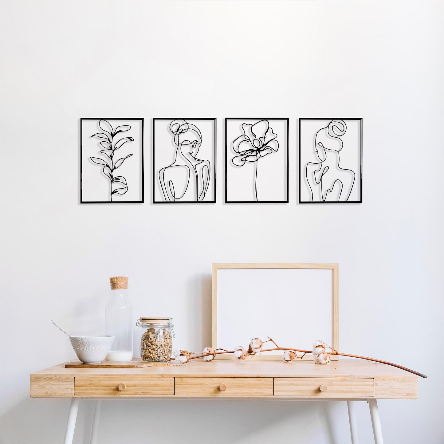 Minimalist Metal Hands Wall Art, Romantic Couple Line Art Decor, Unique Birthday Gift | Wallsignature