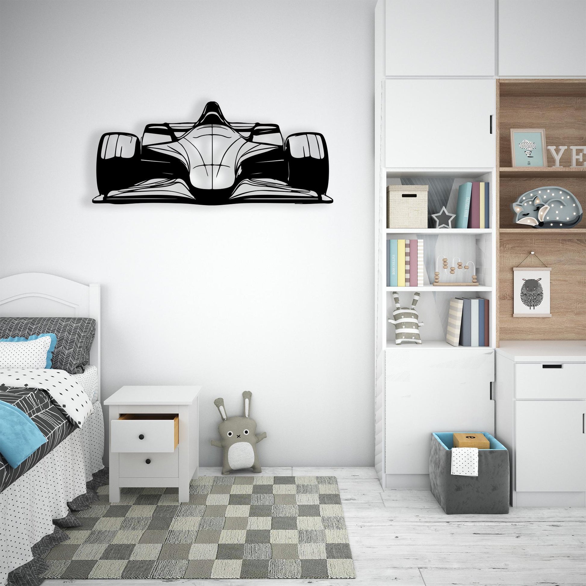 Metal Formula One Car Wall Art, Racing Decor for Man Cave | Wallsignature