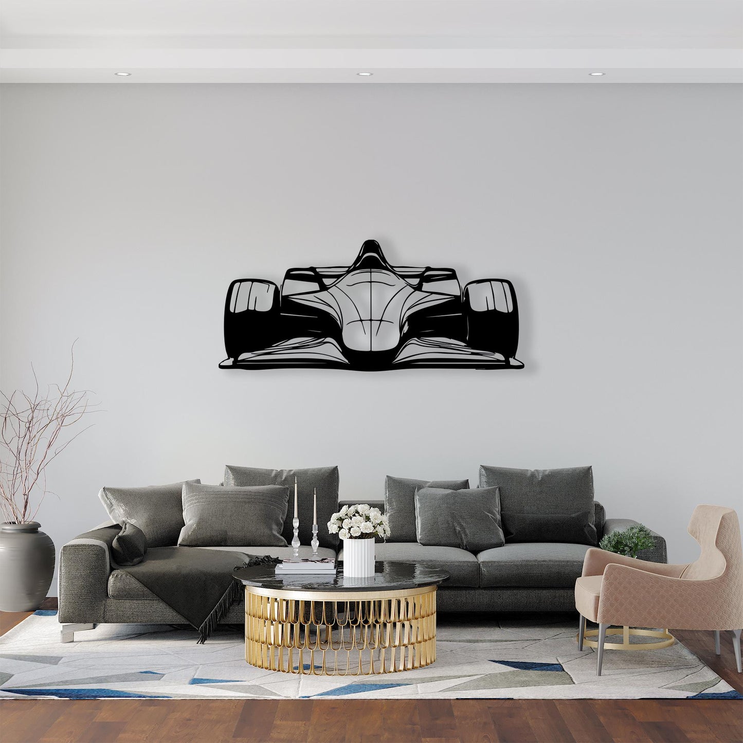 Metal Formula One Car Wall Art, Racing Decor for Man Cave | Wallsignature
