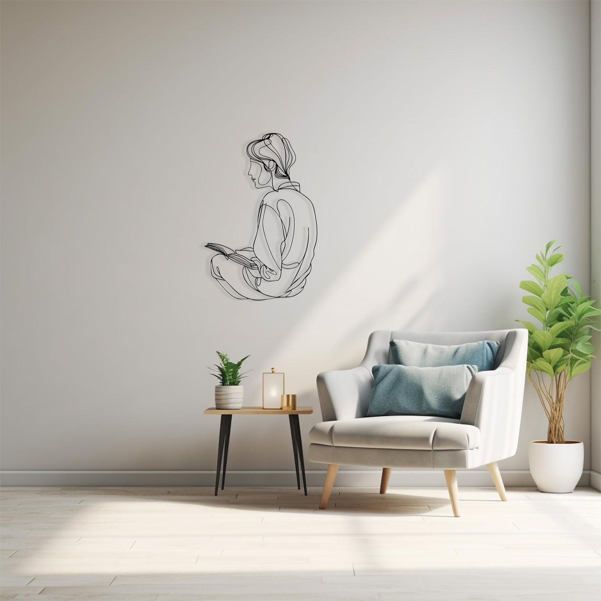Dog & Owner Metal Wall Art – Minimalist One-Line Pet Decor | Wallsignature