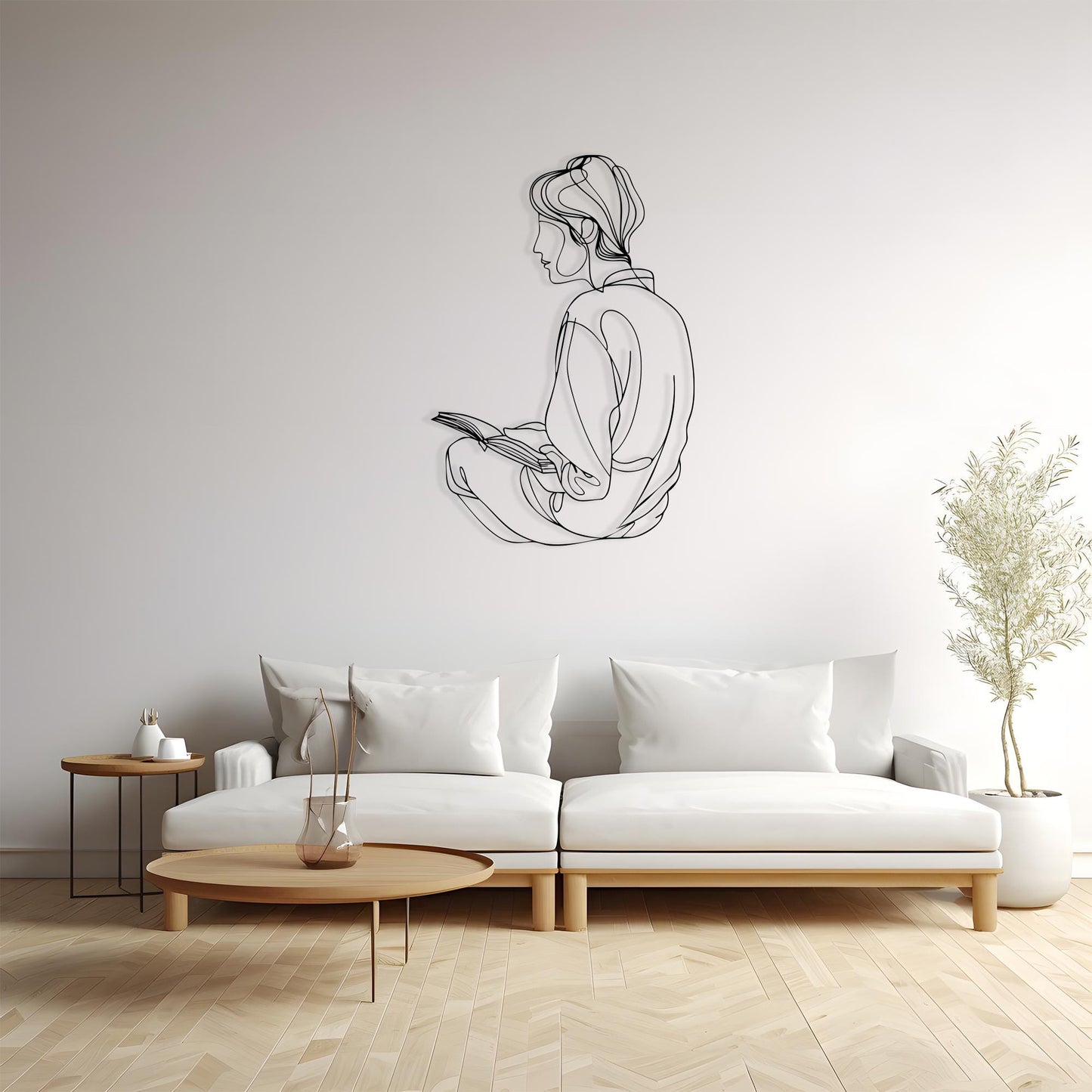 Dog & Owner Metal Wall Art – Minimalist One-Line Pet Decor | Wallsignature