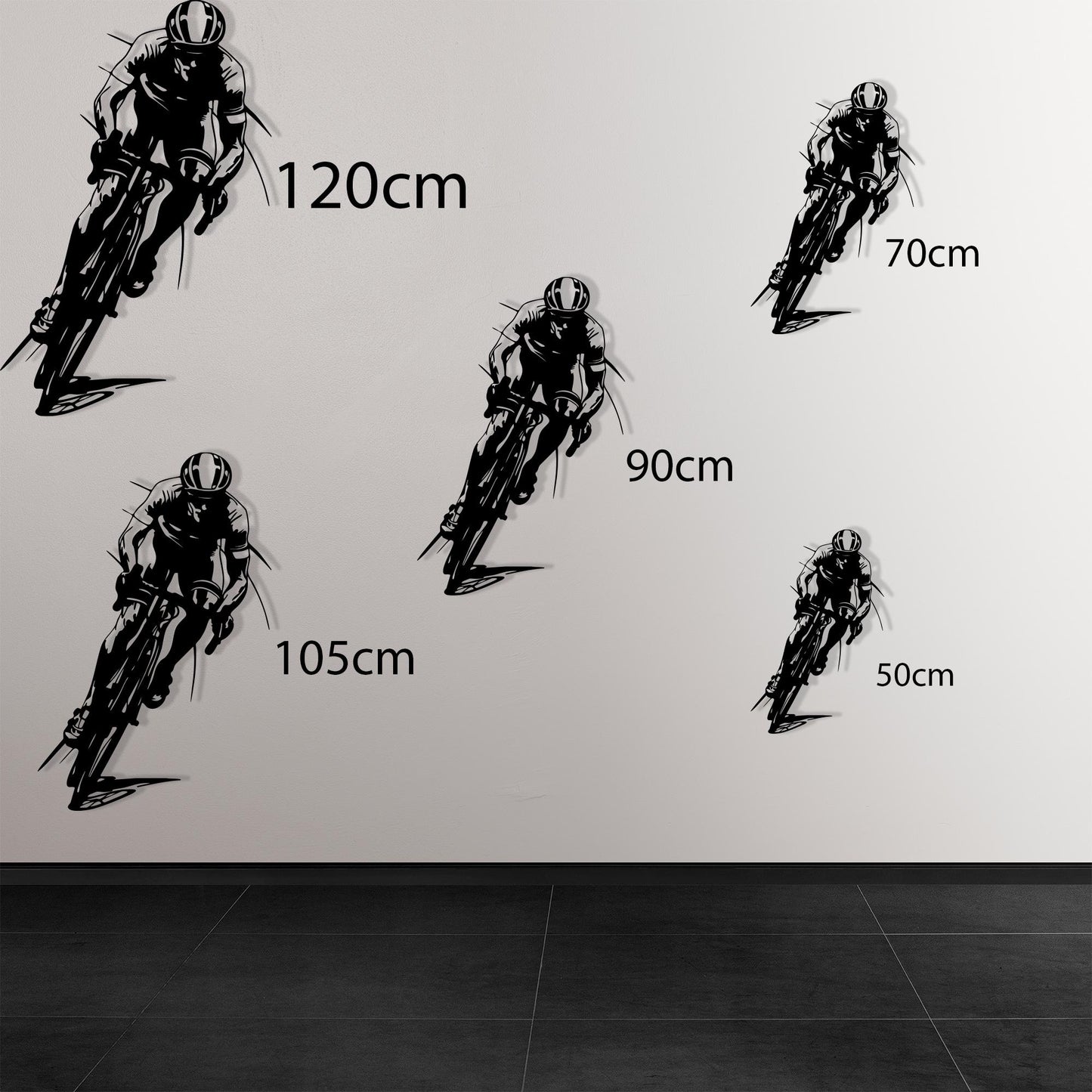 Cyclist Metal Wall Art, Bicycle Rider Silhouette, Sport Room Decor, Biking Gift For Him | Wallsignature