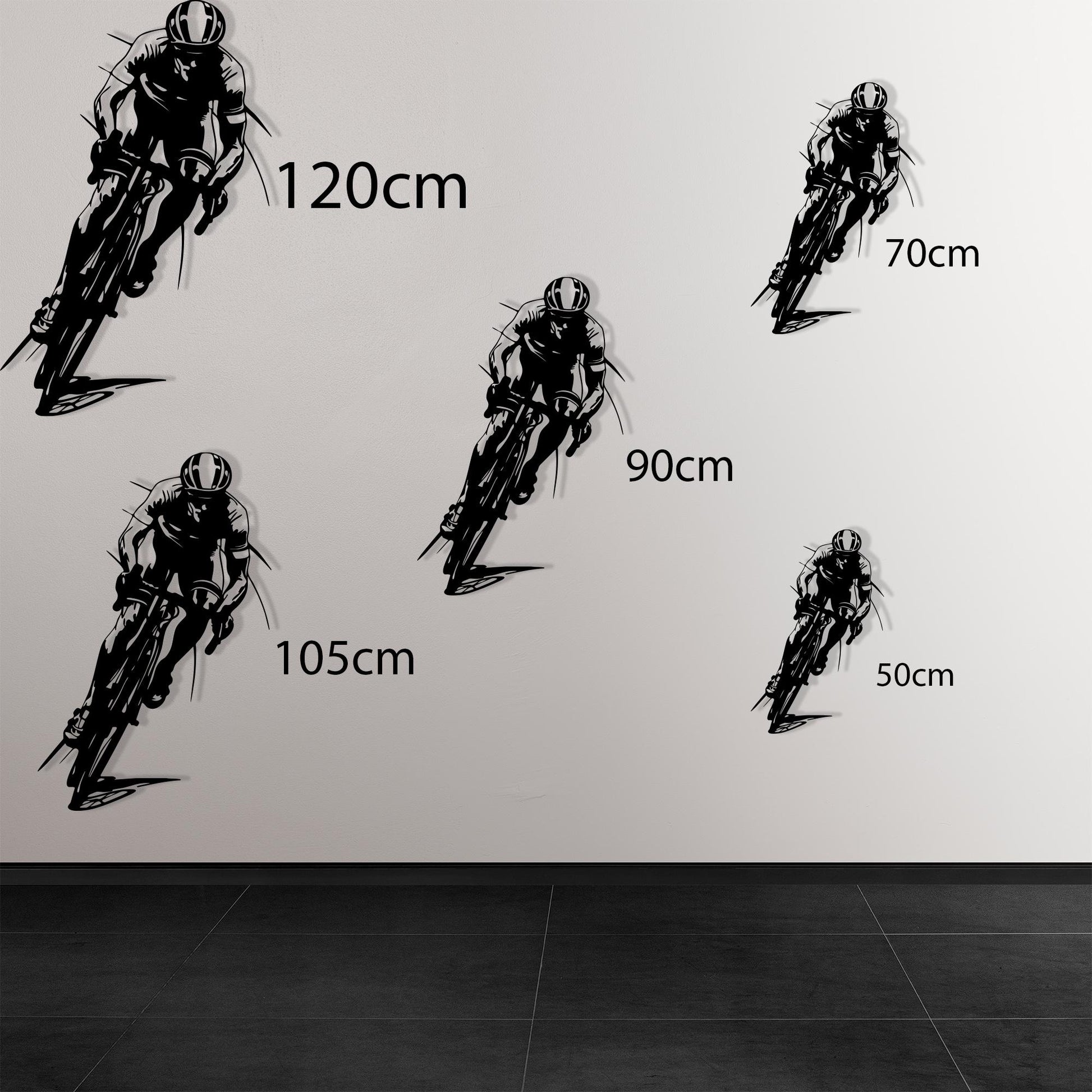 Cyclist Metal Wall Art, Bicycle Rider Silhouette, Sport Room Decor, Biking Gift For Him | Wallsignature
