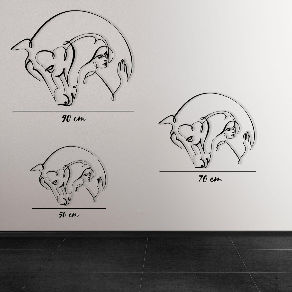 Modern Metal Wall Art styled above a sofa