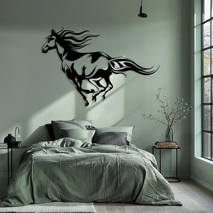 Metal Horse Wall Decor close-up of the powder-coated finish