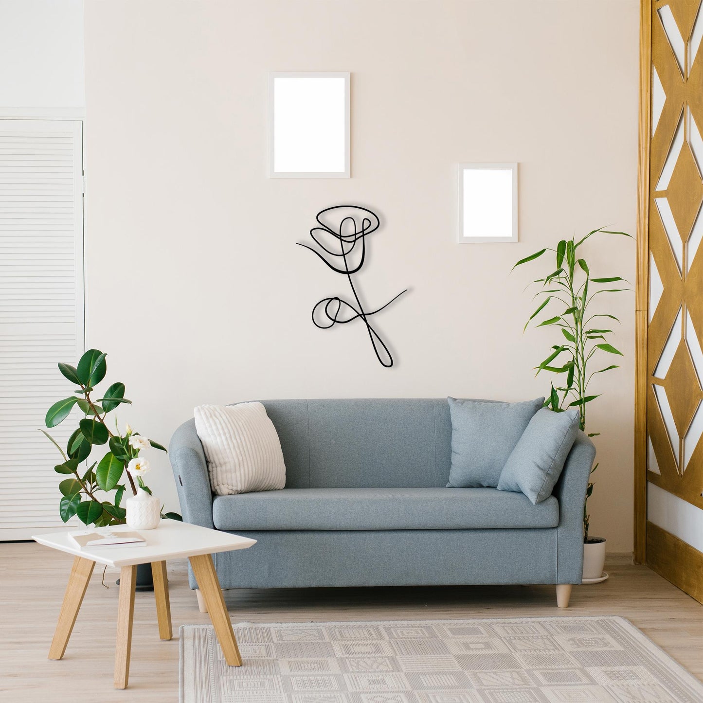 Minimalist Rose Metal Wall Art colour options for the metal panel