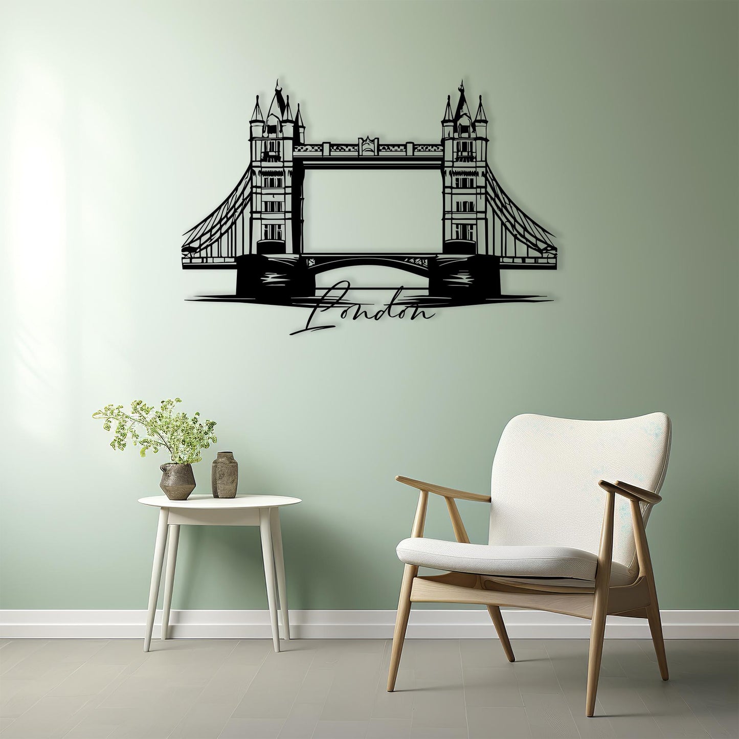 Tower Bridge Metal Wall Art, London City Skyline Sign, British Travel Souvenir Gift
