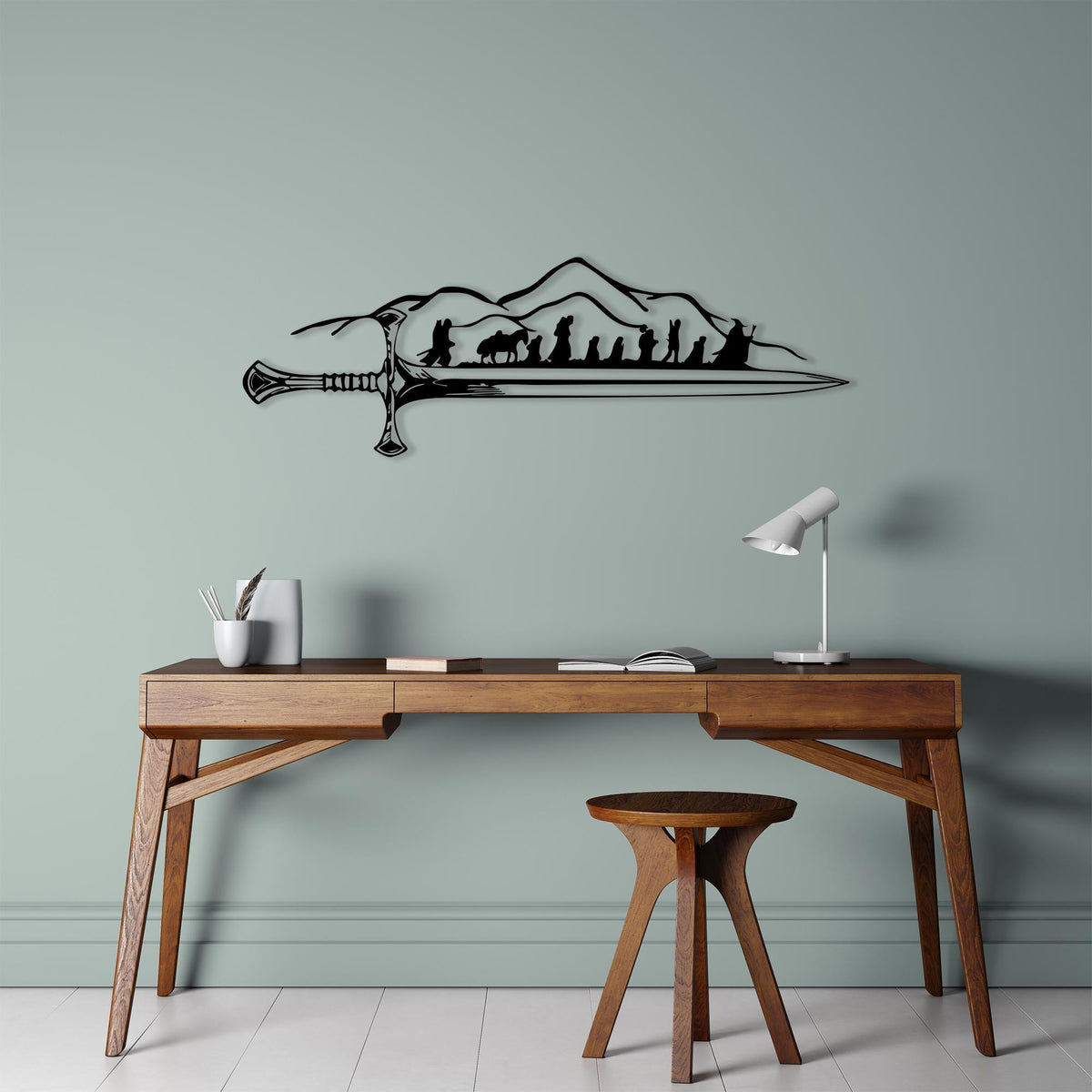Fantasy Sword Metal Wall Art bedroom interior styling