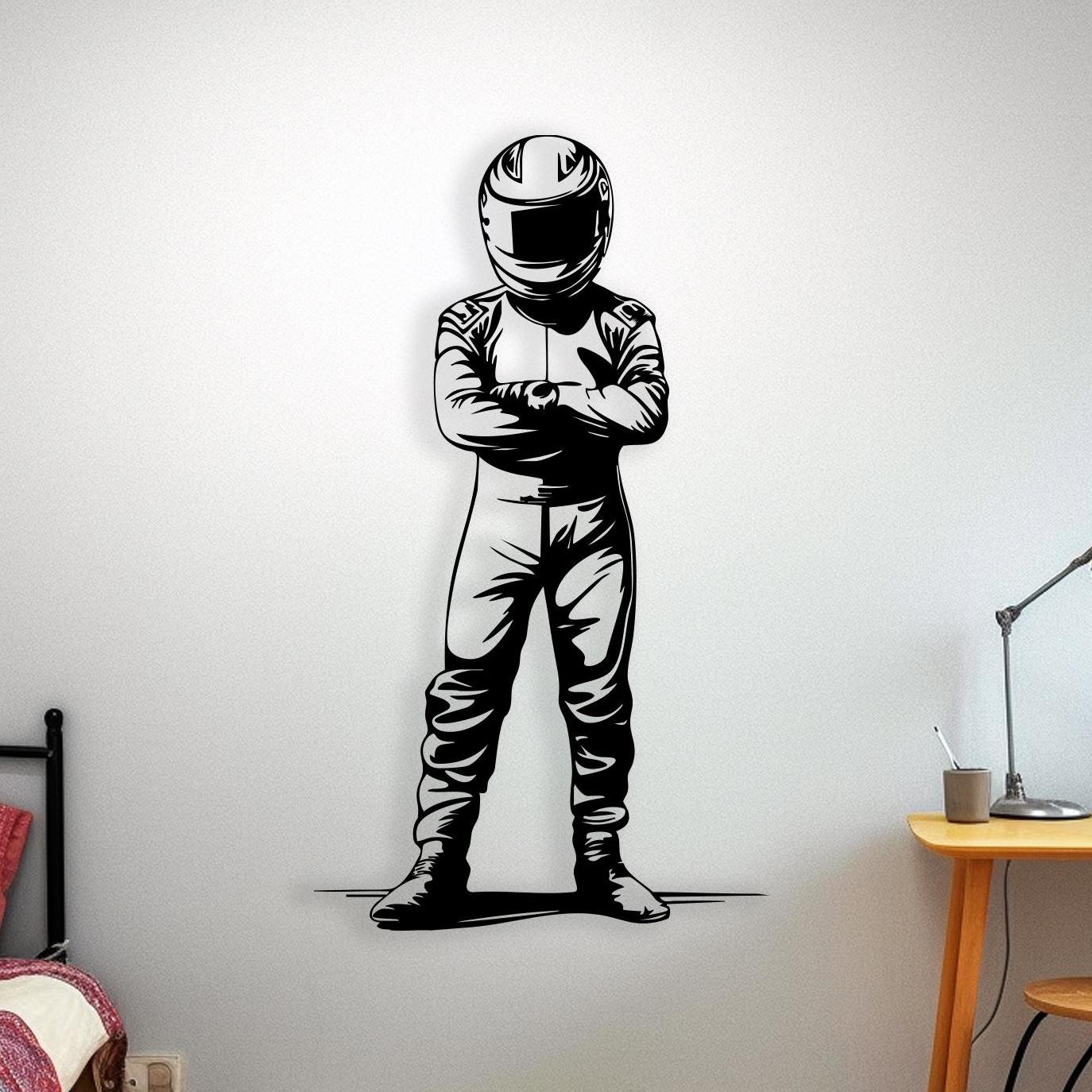 Racing Driver Metal Wall Art, Motorsport Pilot Decor, F1 Gift for Man Cave, Garage | Wallsignature