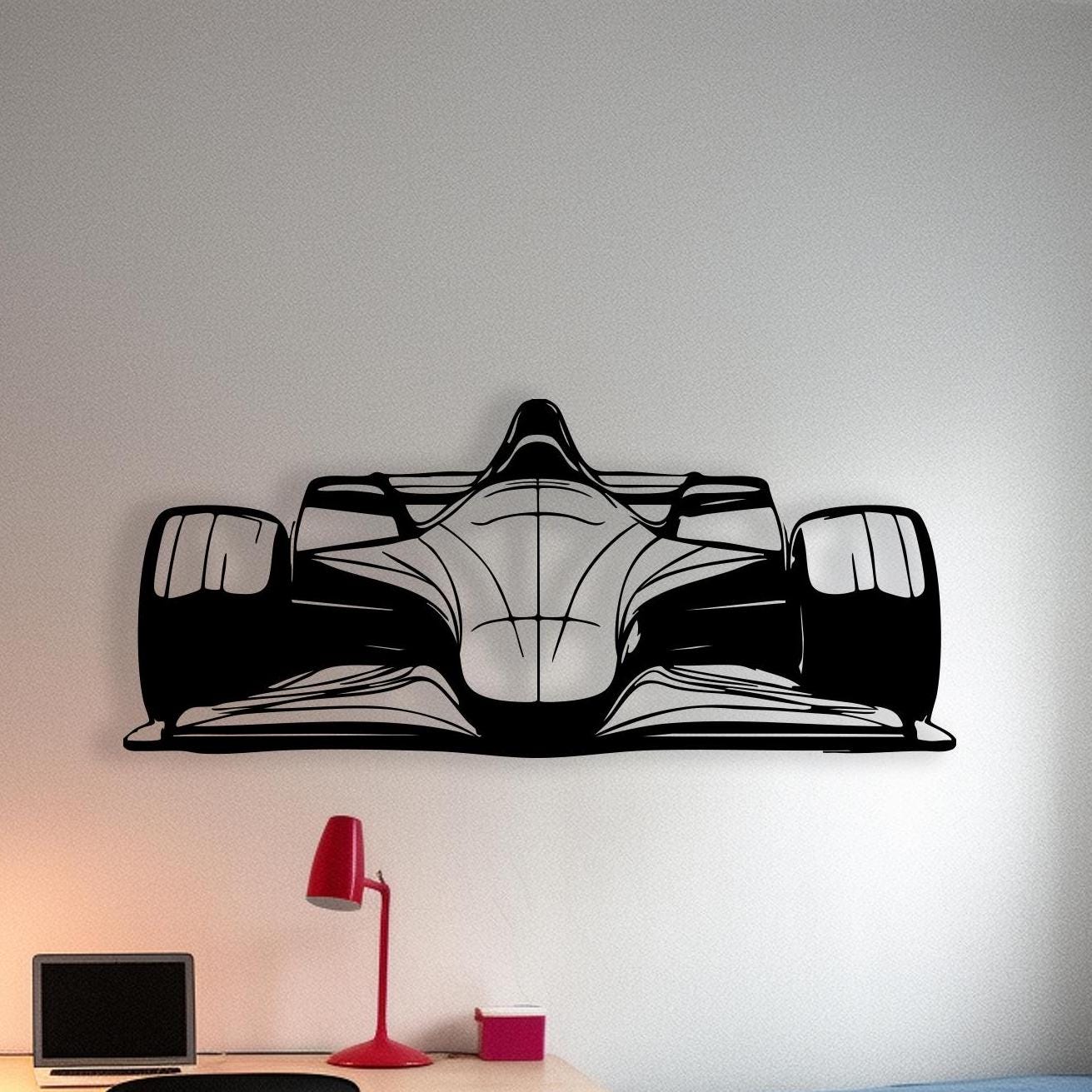 Metal Formula One Car Wall Art, Racing Decor for Man Cave | Wallsignature