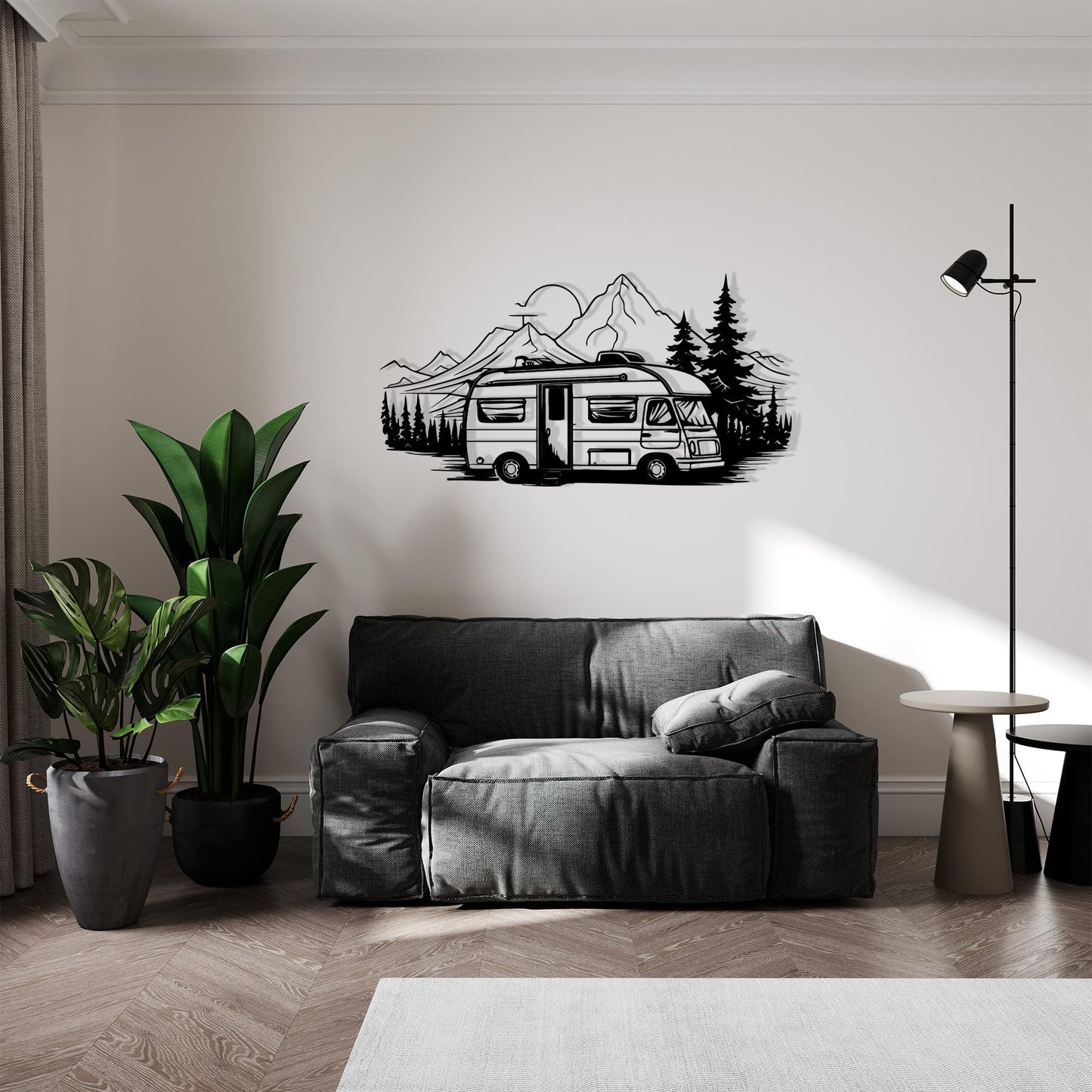 Camper Van Metal Wall Art, Mountain Forest RV Decor | Wallsignature