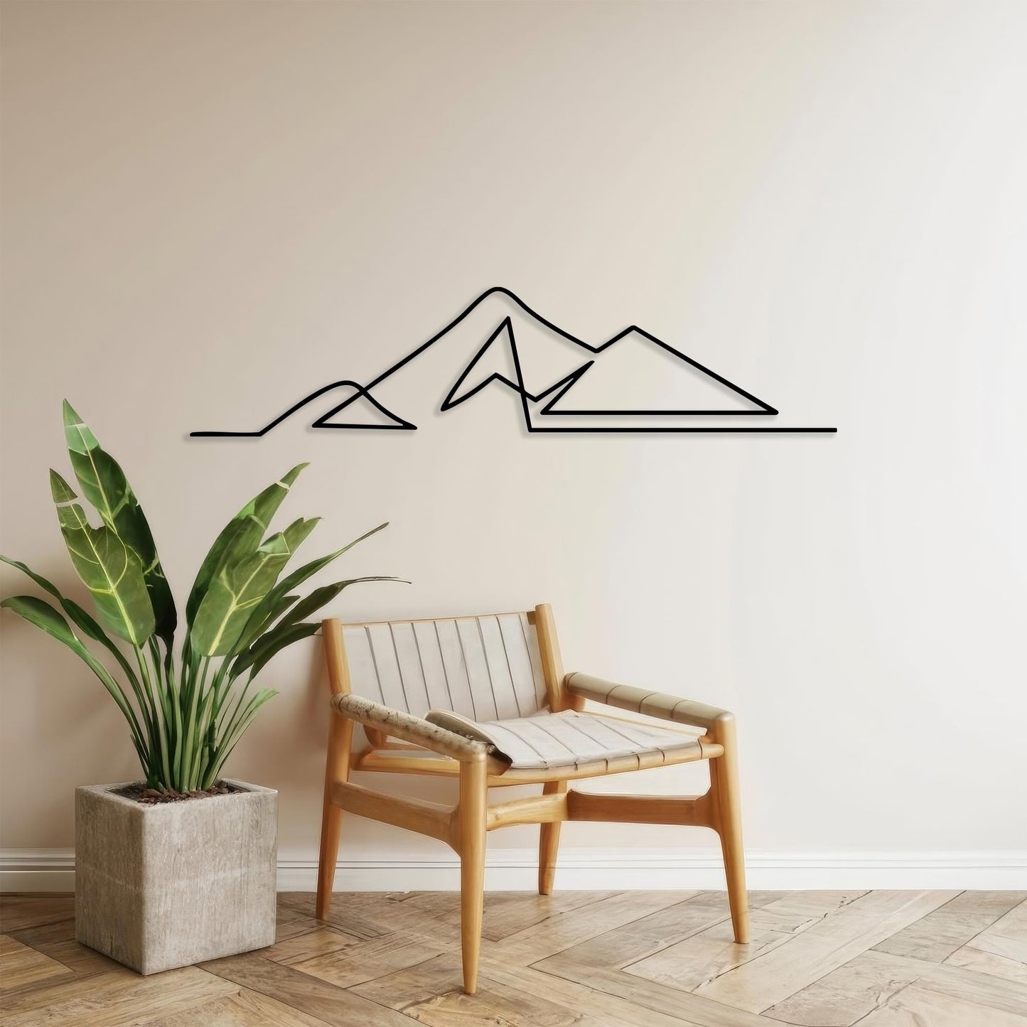 Minimalist Mountain Metal Wall Art, Geometric Nature Silhouette, Unique Birthday Gift | Wallsignature