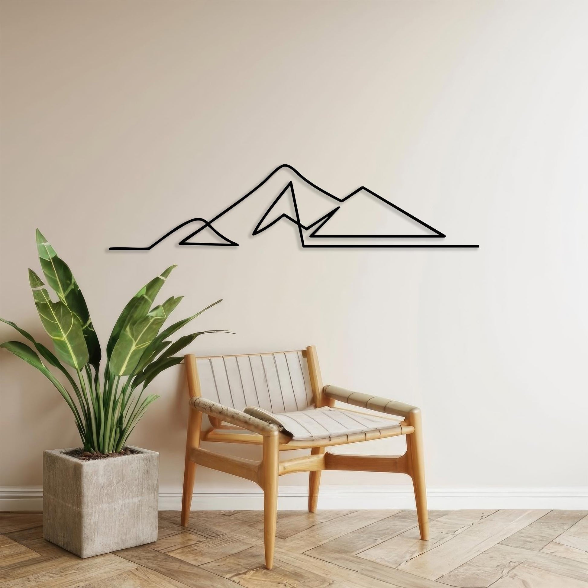 Minimalist Mountain Metal Wall Art, Geometric Nature Silhouette, Unique Birthday Gift | Wallsignature