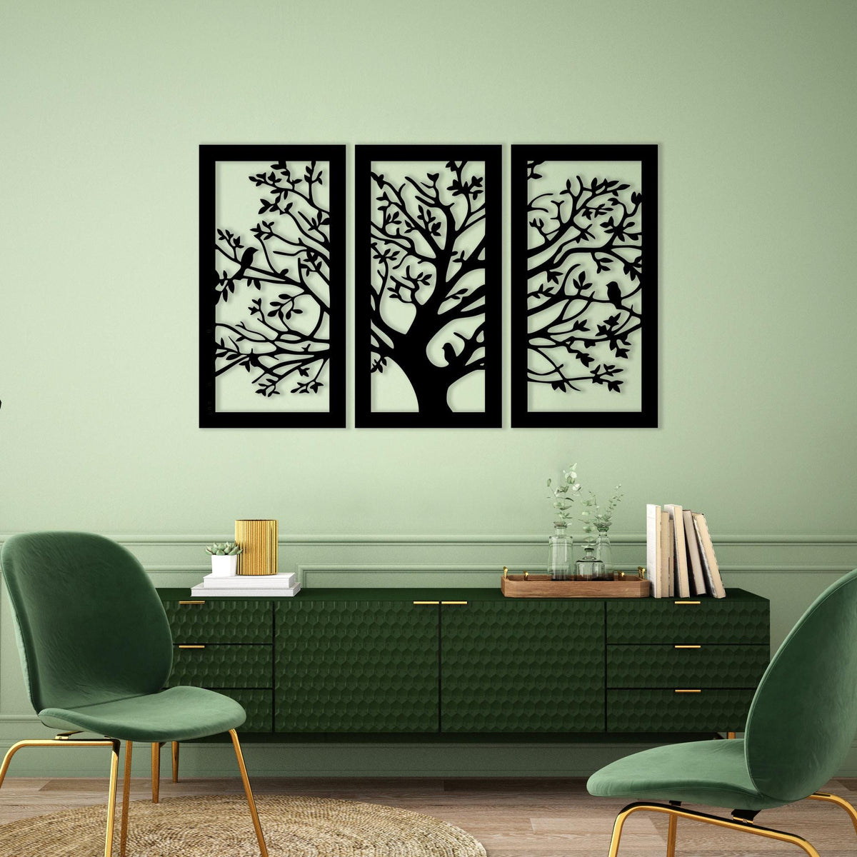 Tree of Life Metal Wall Art 3 Panel Set colour options for the metal panel