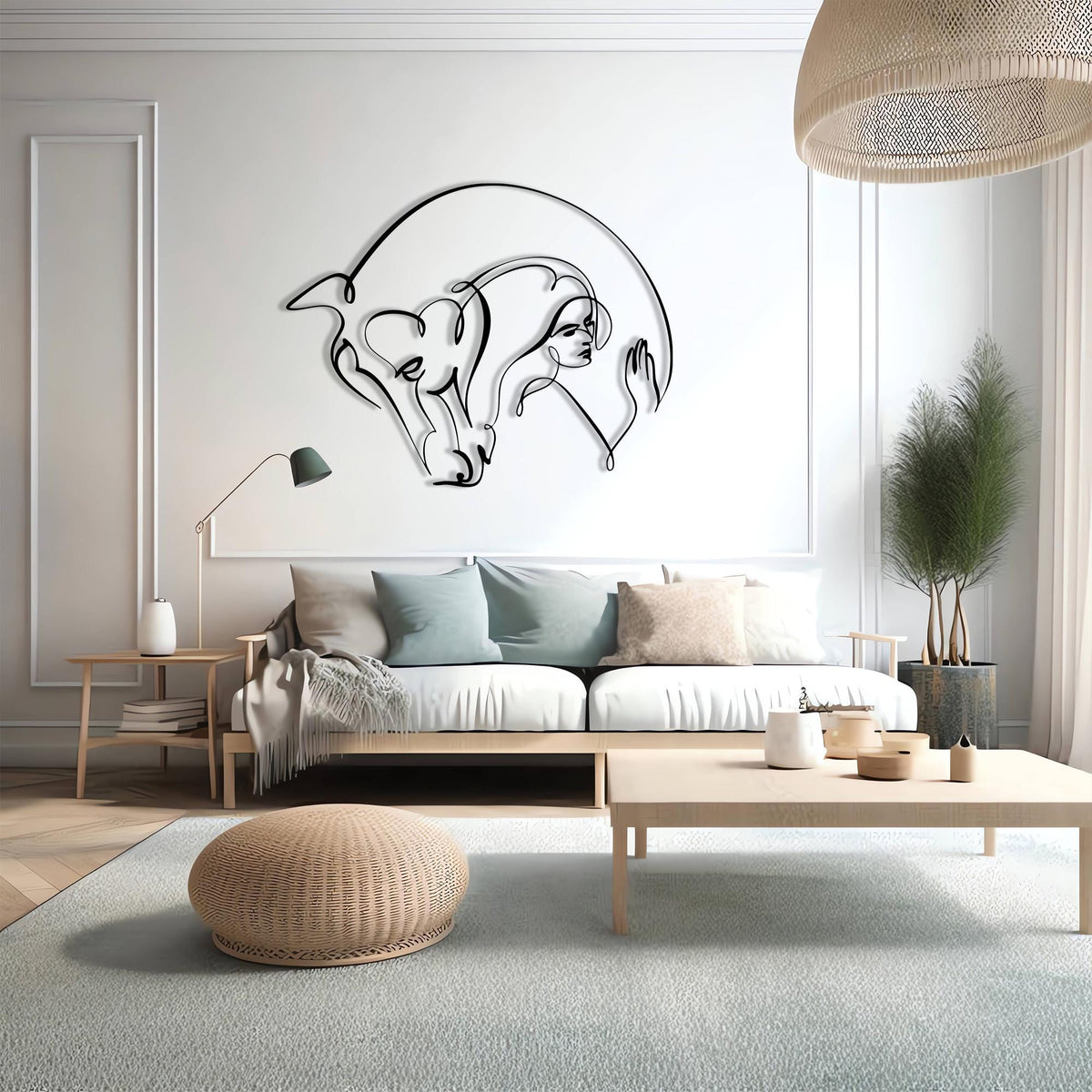 Modern Metal Wall Art size guide with dimensions in cm and inches
