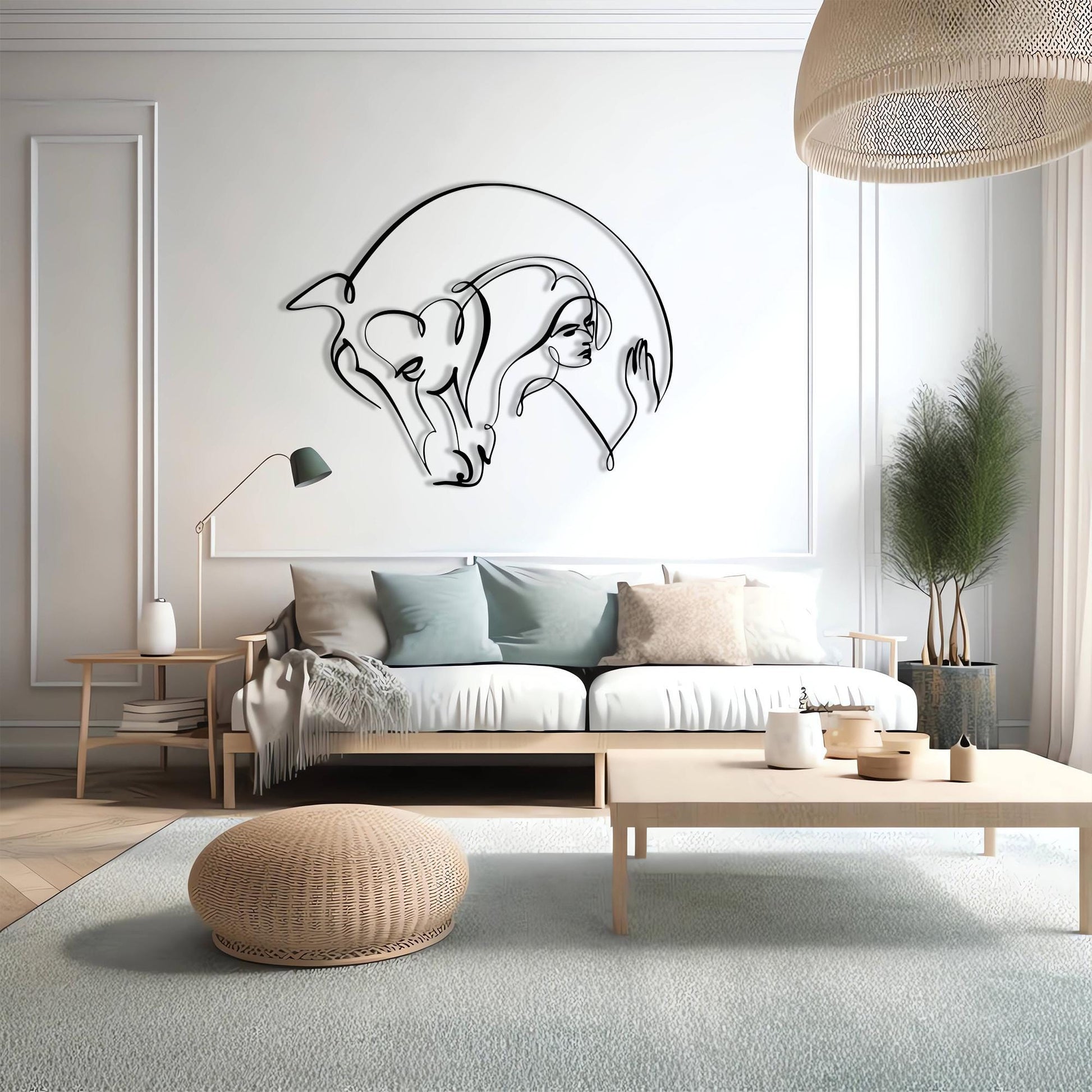 Modern Metal Wall Art size guide with dimensions in cm and inches