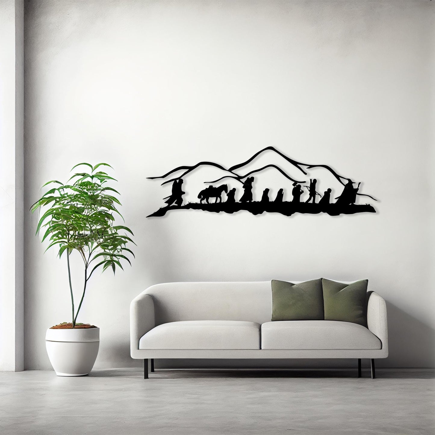 Fellowship of the Ring Metal Wall Art | Fantasy Movie Silhouette Decor | Wallsignature