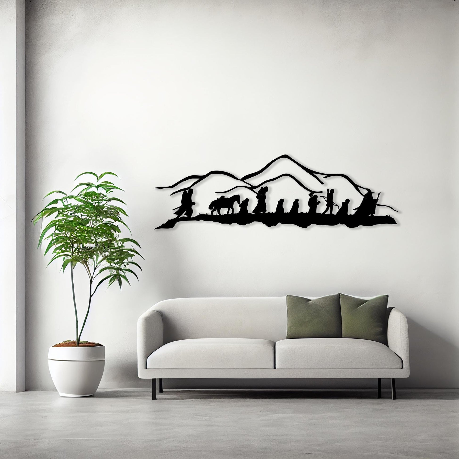 Fellowship of the Ring Metal Wall Art | Fantasy Movie Silhouette Decor | Wallsignature
