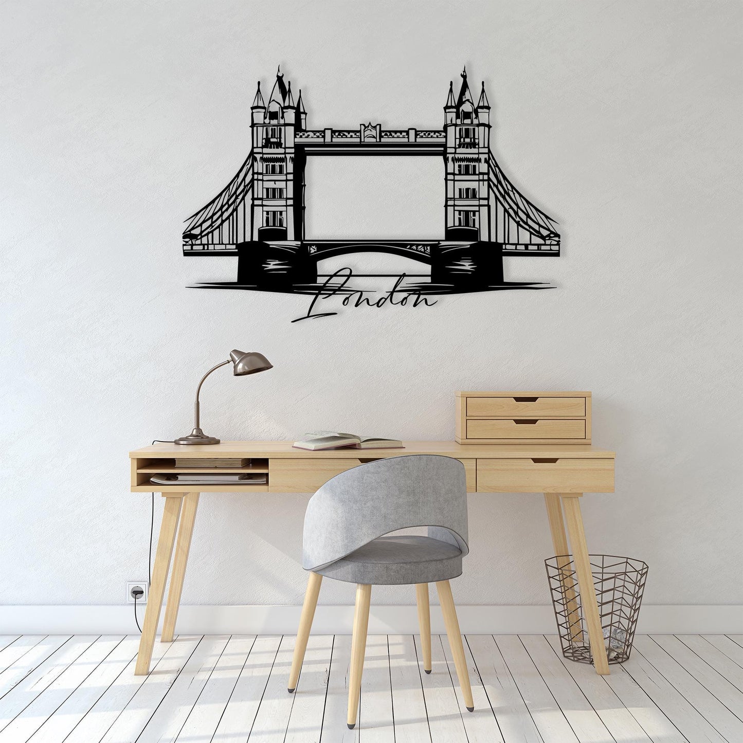 Tower Bridge Metal Wall Art, London City Skyline Sign, British Travel Souvenir Gift
