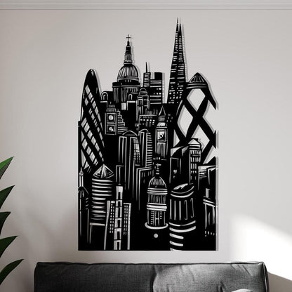 London Skyline Metal Wall Art – laser-cut steel wall decor