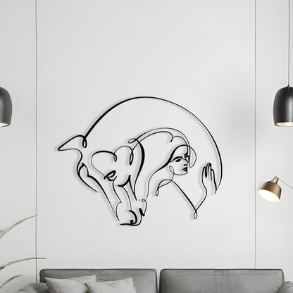 Modern Metal Wall Art shown on a living room wall