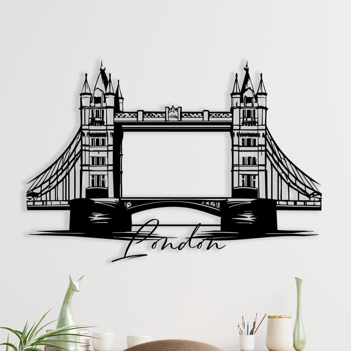 Tower Bridge Metal Wall Art – laser-cut steel wall decor