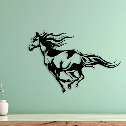 Metal Horse Wall Decor size guide with dimensions in cm and inches