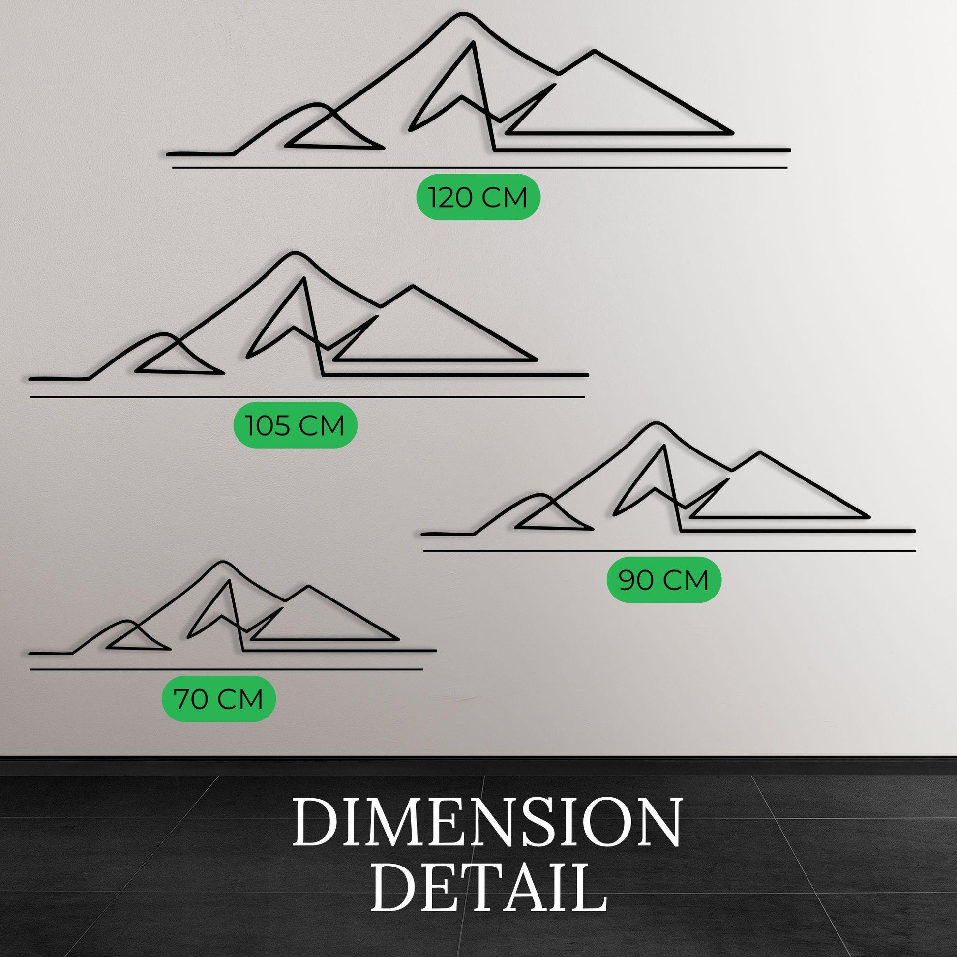 Minimalist Mountain Metal Wall Art, Geometric Nature Silhouette, Unique Birthday Gift | Wallsignature