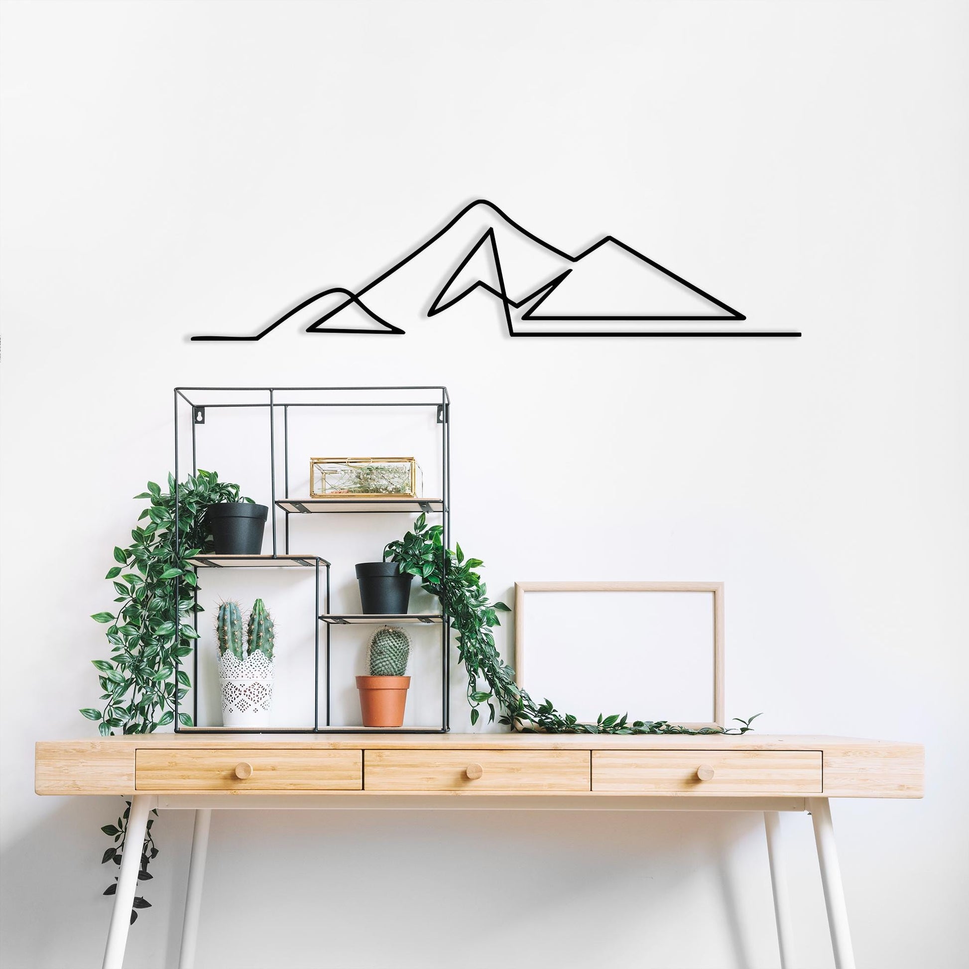 Minimalist Mountain Metal Wall Art colour options for the metal panel