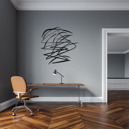 Abstract Metal Wall Art hanging hardware and mounting detail