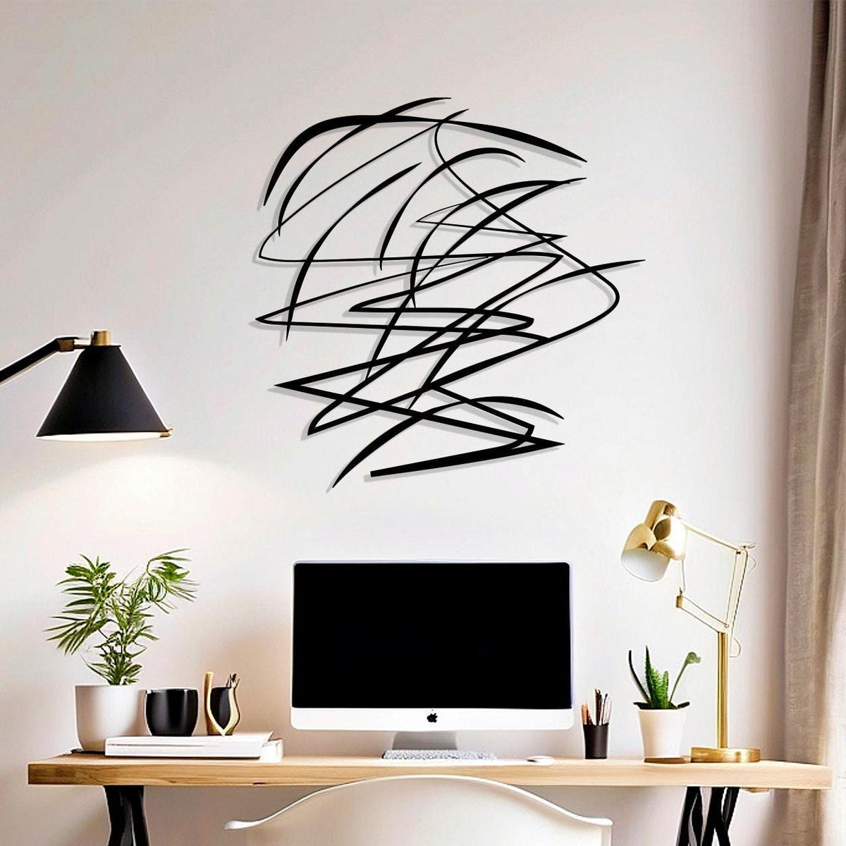 Abstract Metal Wall Art – laser-cut steel wall decor