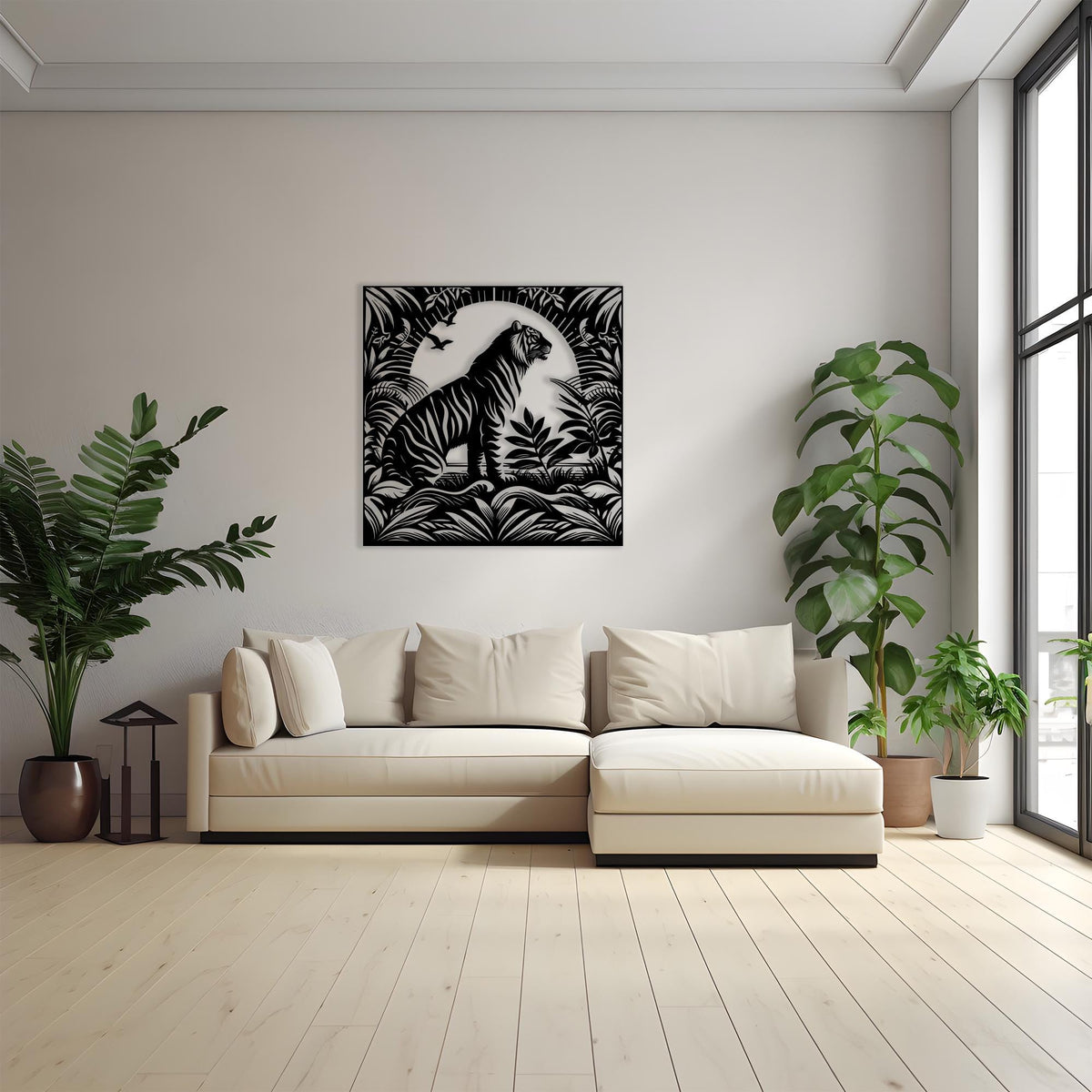 Tiger Metal Wall Art colour options for the metal panel