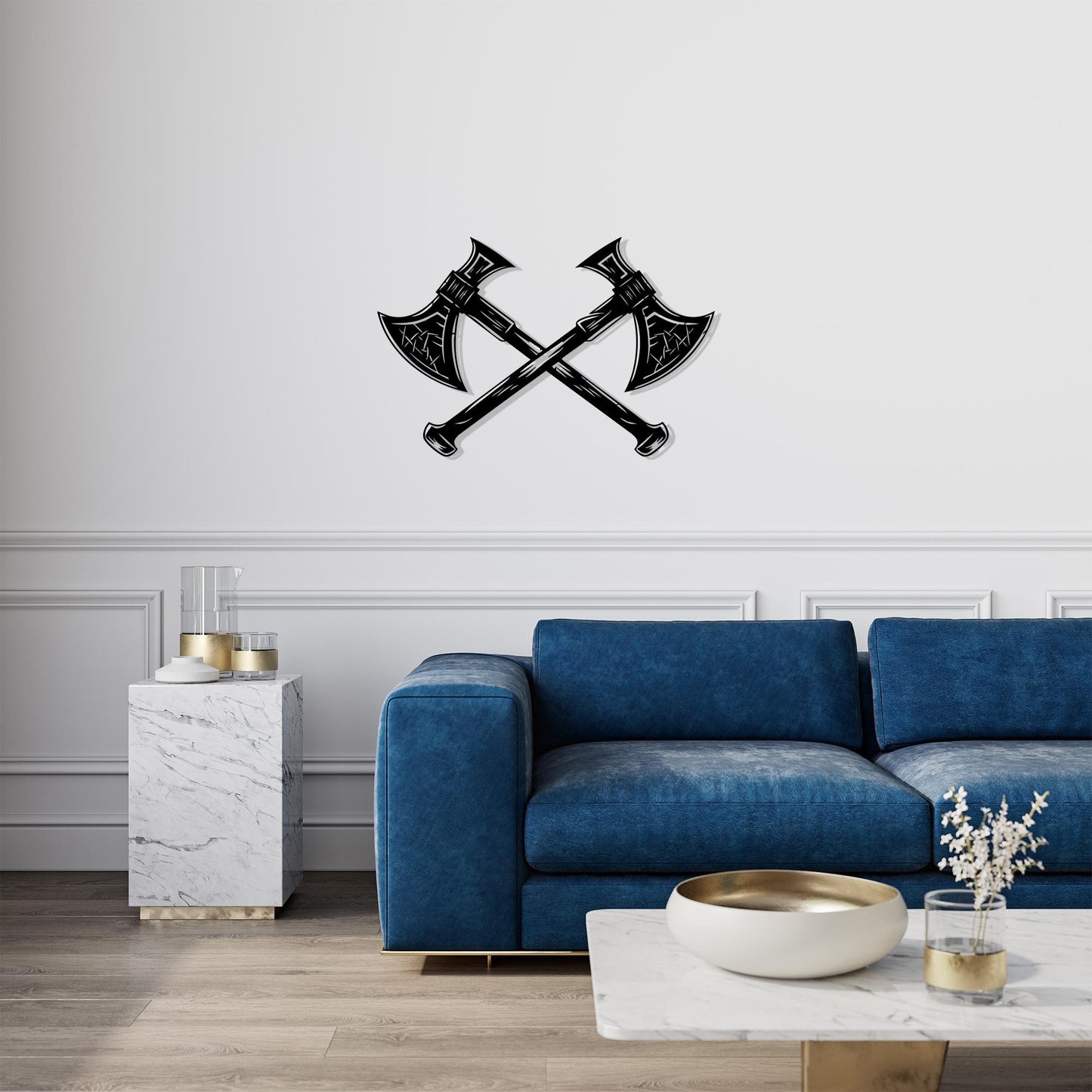 Viking Axe Metal Wall Art colour options for the metal panel