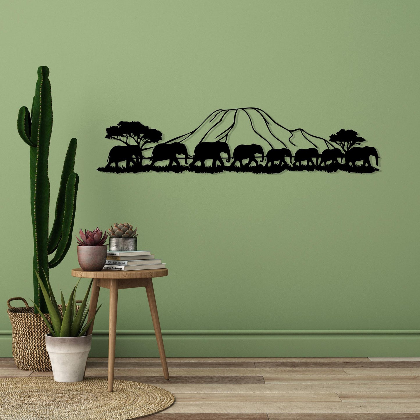 Elephant & Kilimanjaro Metal Wall Art – Safari Nursery Decor | Wallsignature