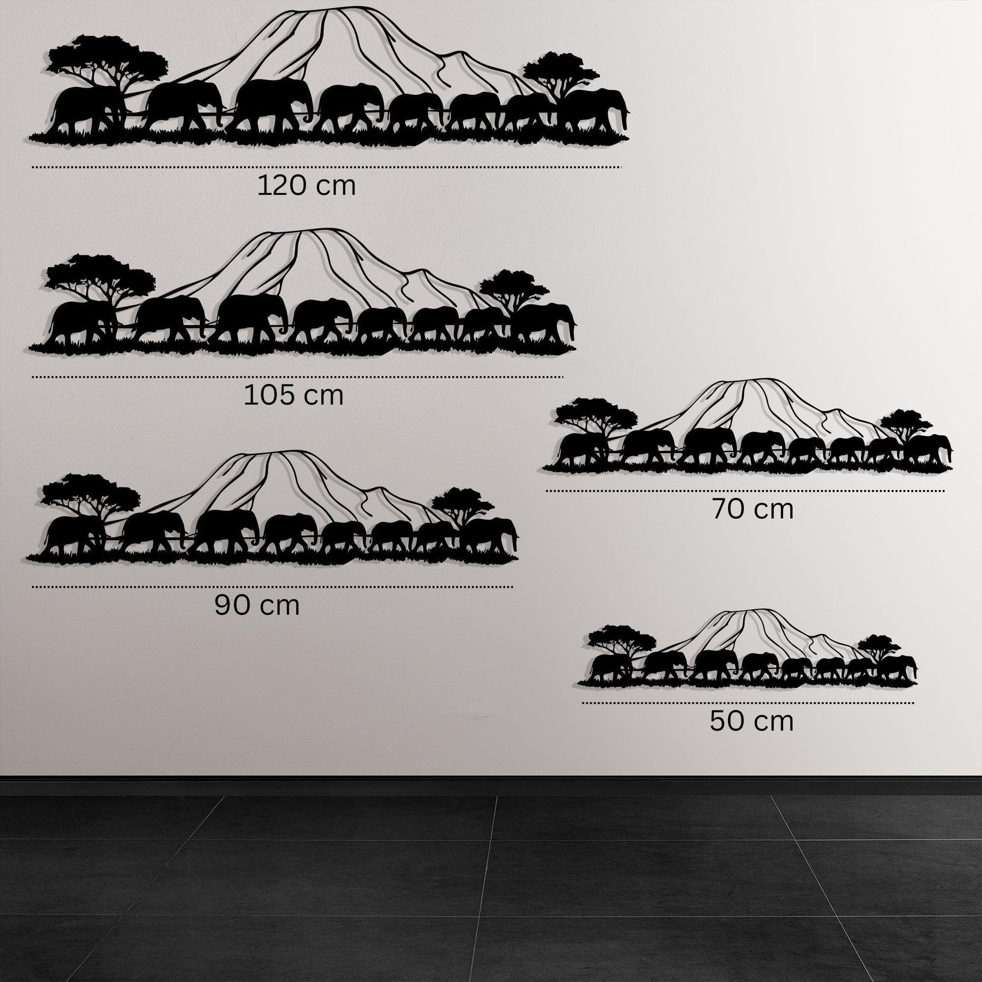 Elephant & Kilimanjaro Metal Wall Art – Safari Nursery Decor | Wallsignature