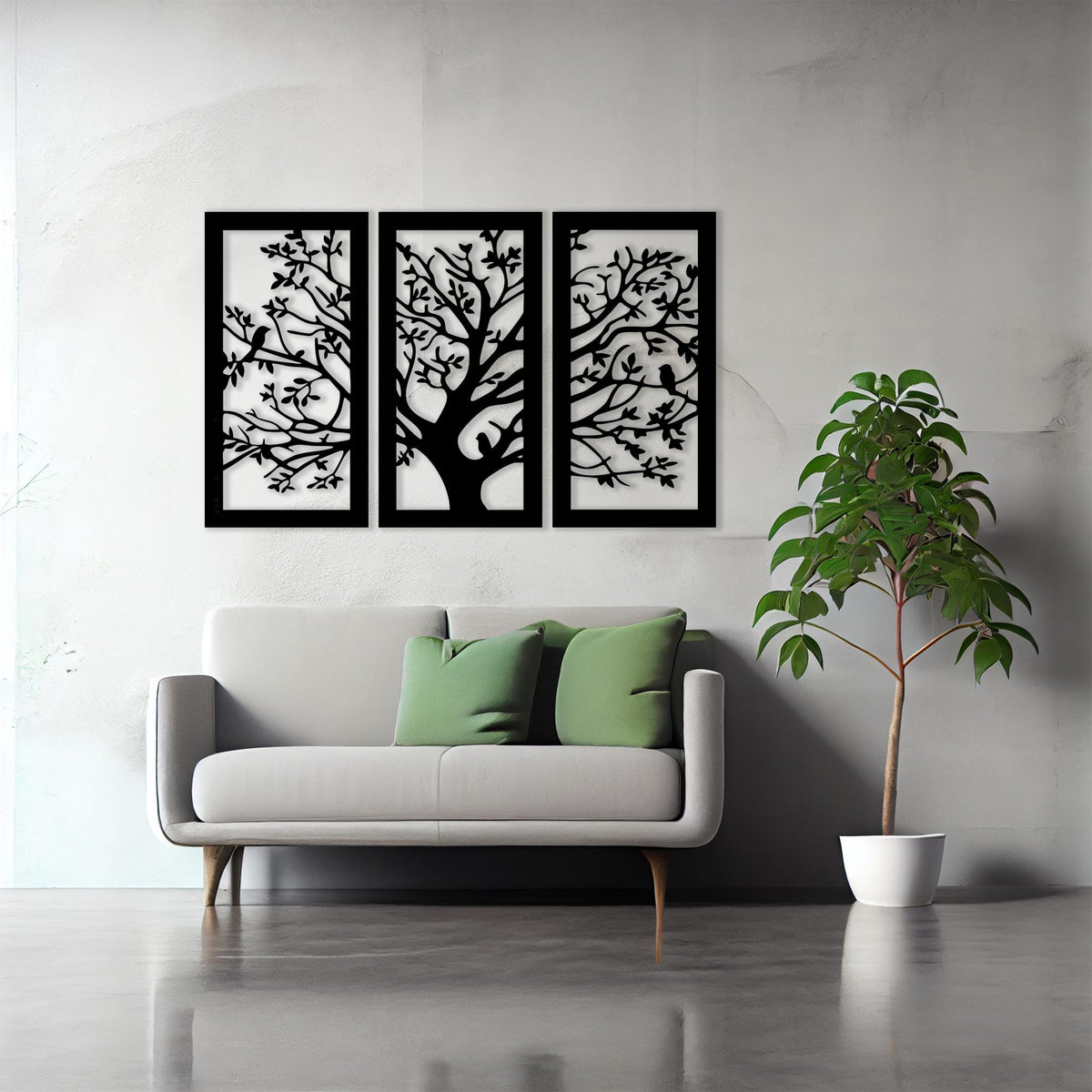 Metal Mountain Wall Art hanging hardware and mounting detail
