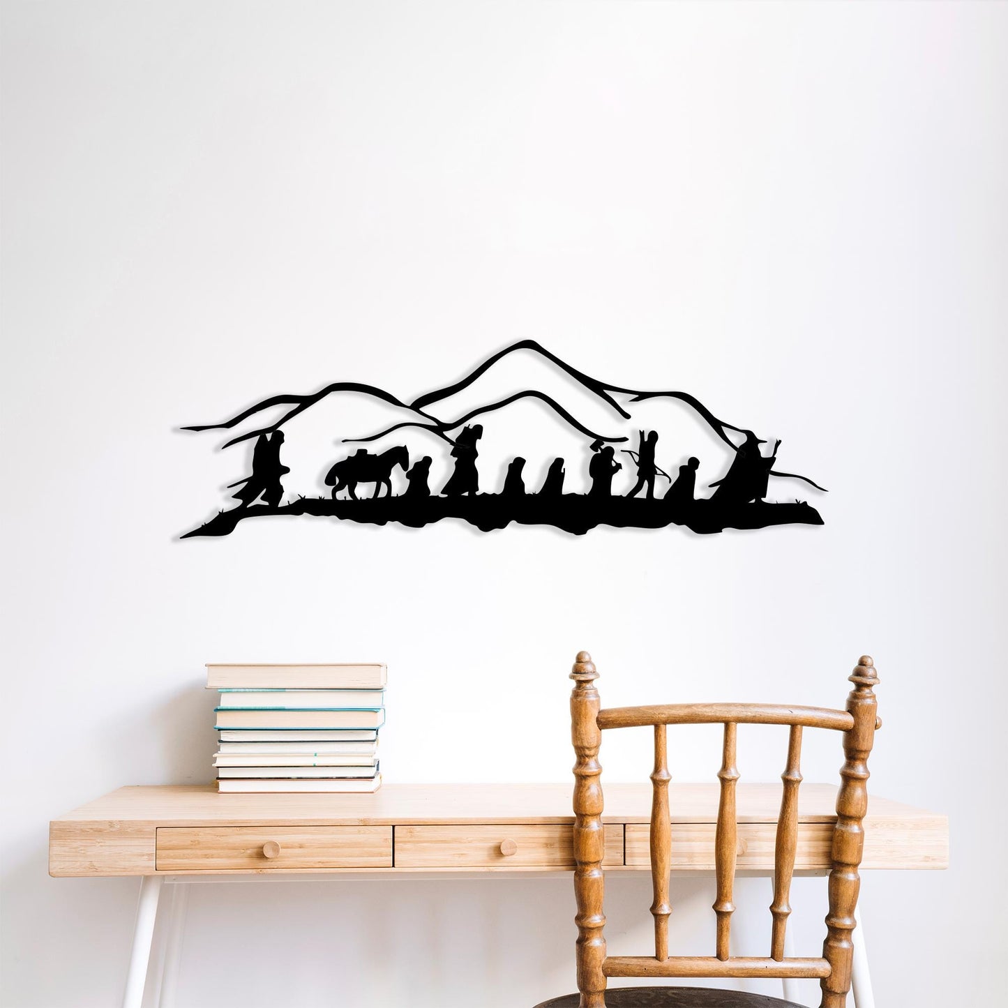 Fellowship of the Journey Metal Wall Art | Fantasy Line Art Silhouette Decor | Wallsignature