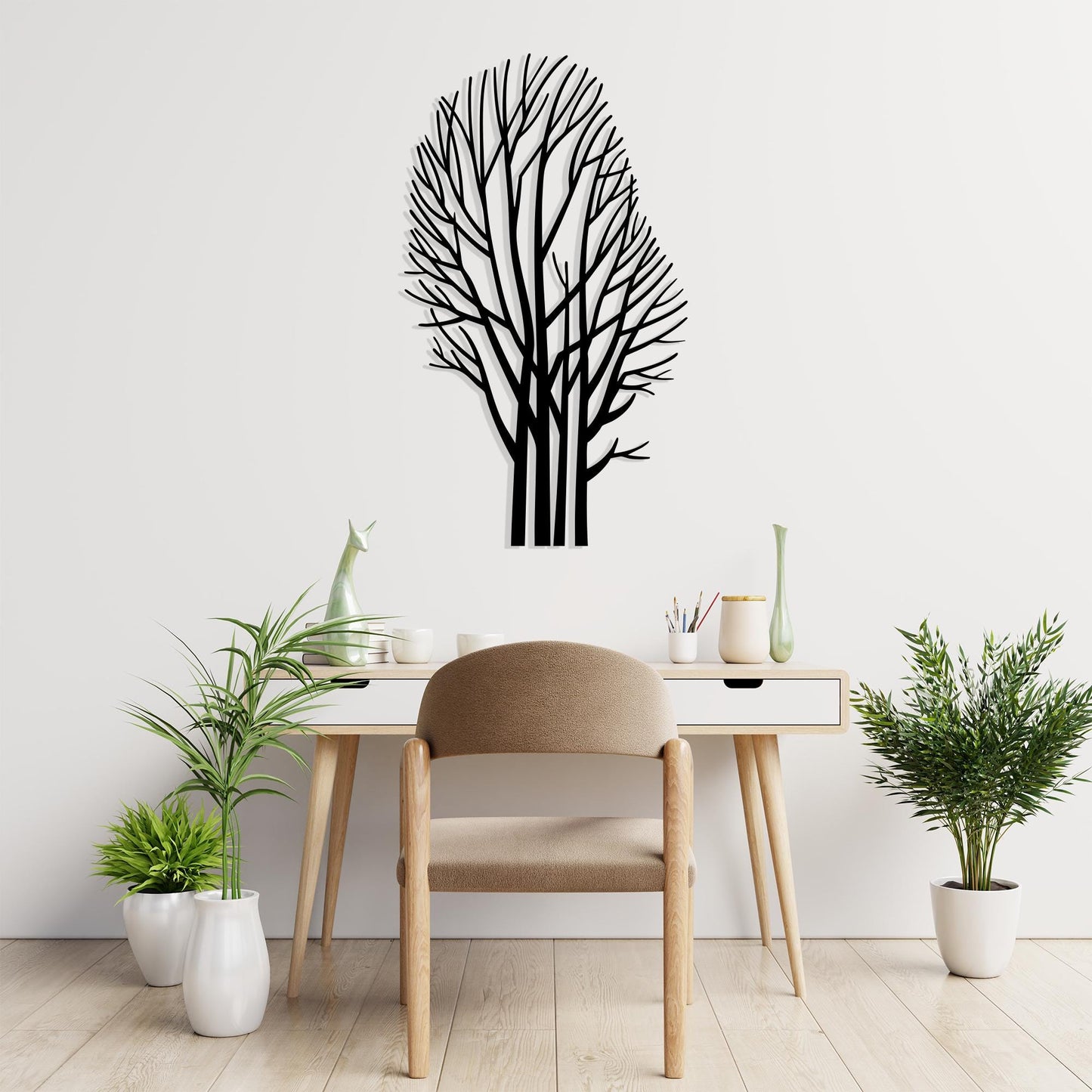 Tree Minimalist Metal Wall Art, Modern Home Decor Silhouette, Unique Birthday Gift | Wallsignature