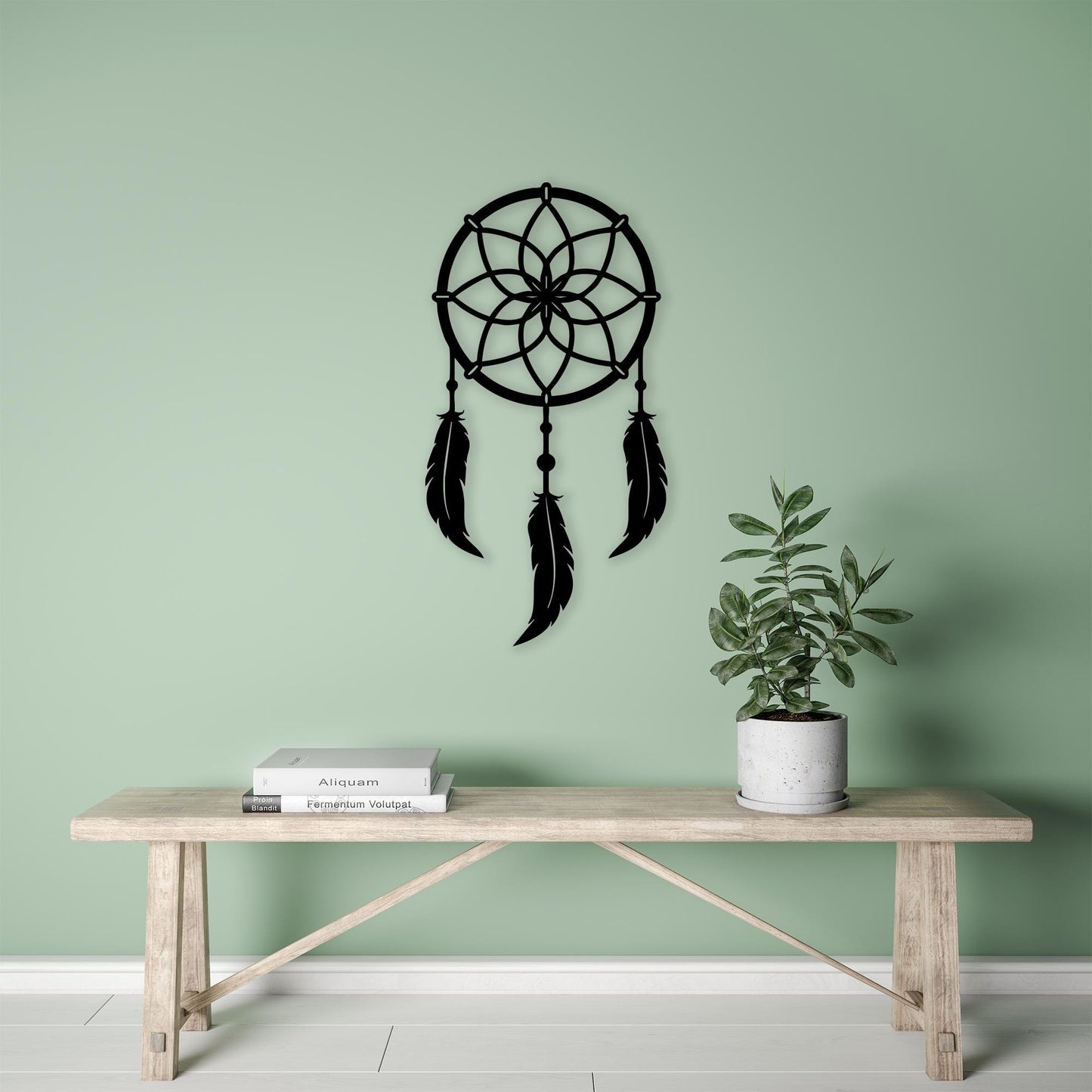 Dreamcatcher Black Metal Wall Art, Boho Feather Decor for Bedrooms, Unique Birthday Gifts | Wallsignature