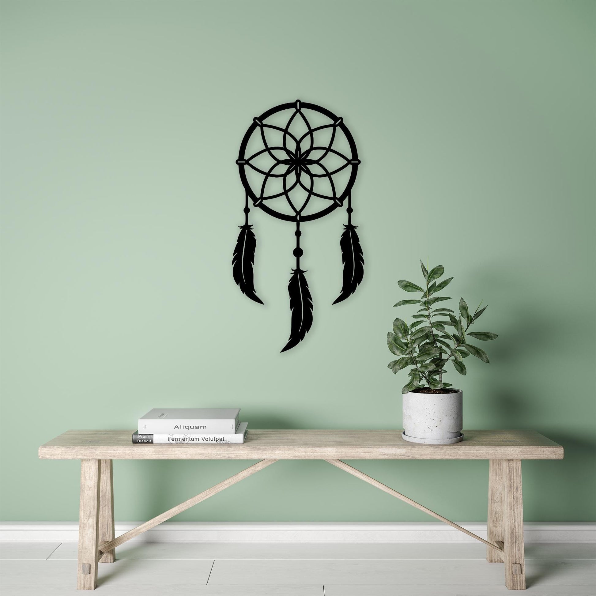 Dreamcatcher Black Metal Wall Art, Boho Feather Decor for Bedrooms, Unique Birthday Gifts | Wallsignature