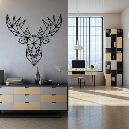 Geometric Moose Head Wall Art bedroom interior styling