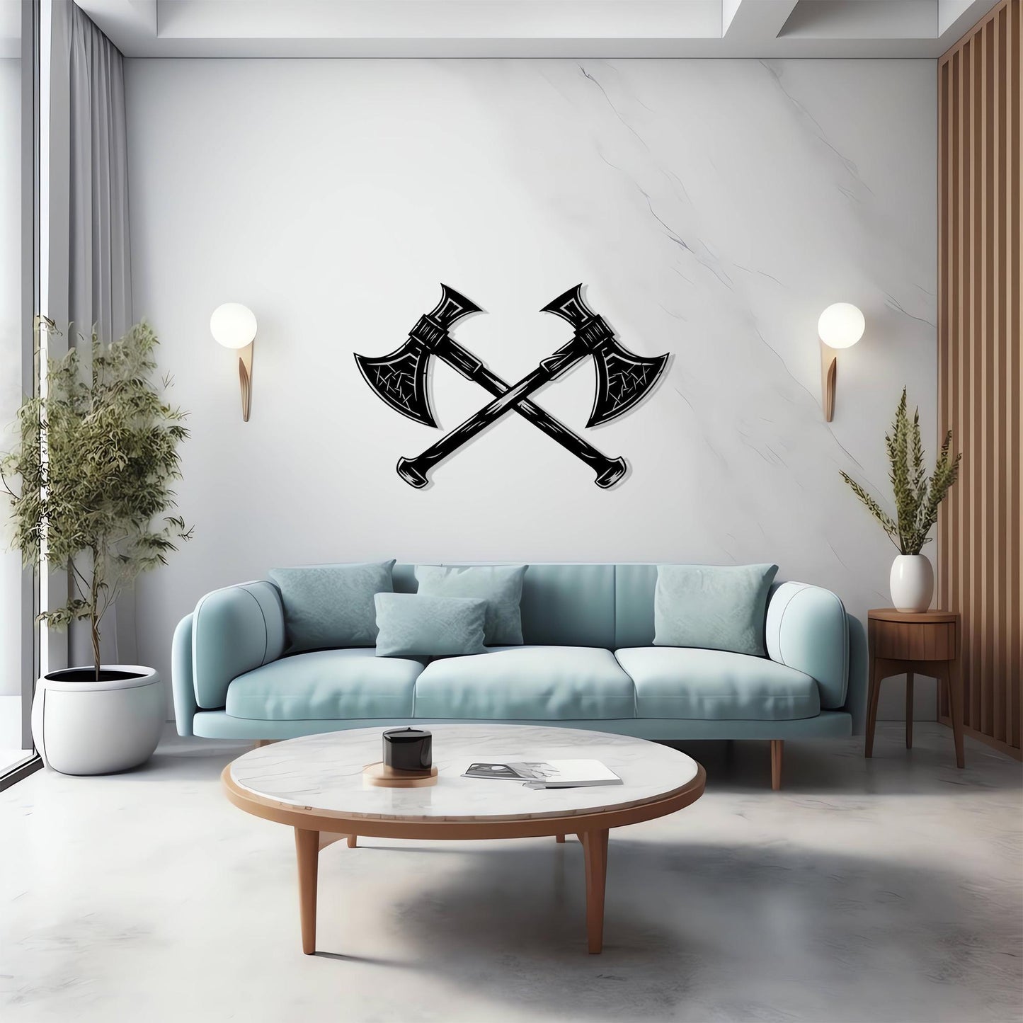 Viking Axe Metal Wall Art detail of the metal edge