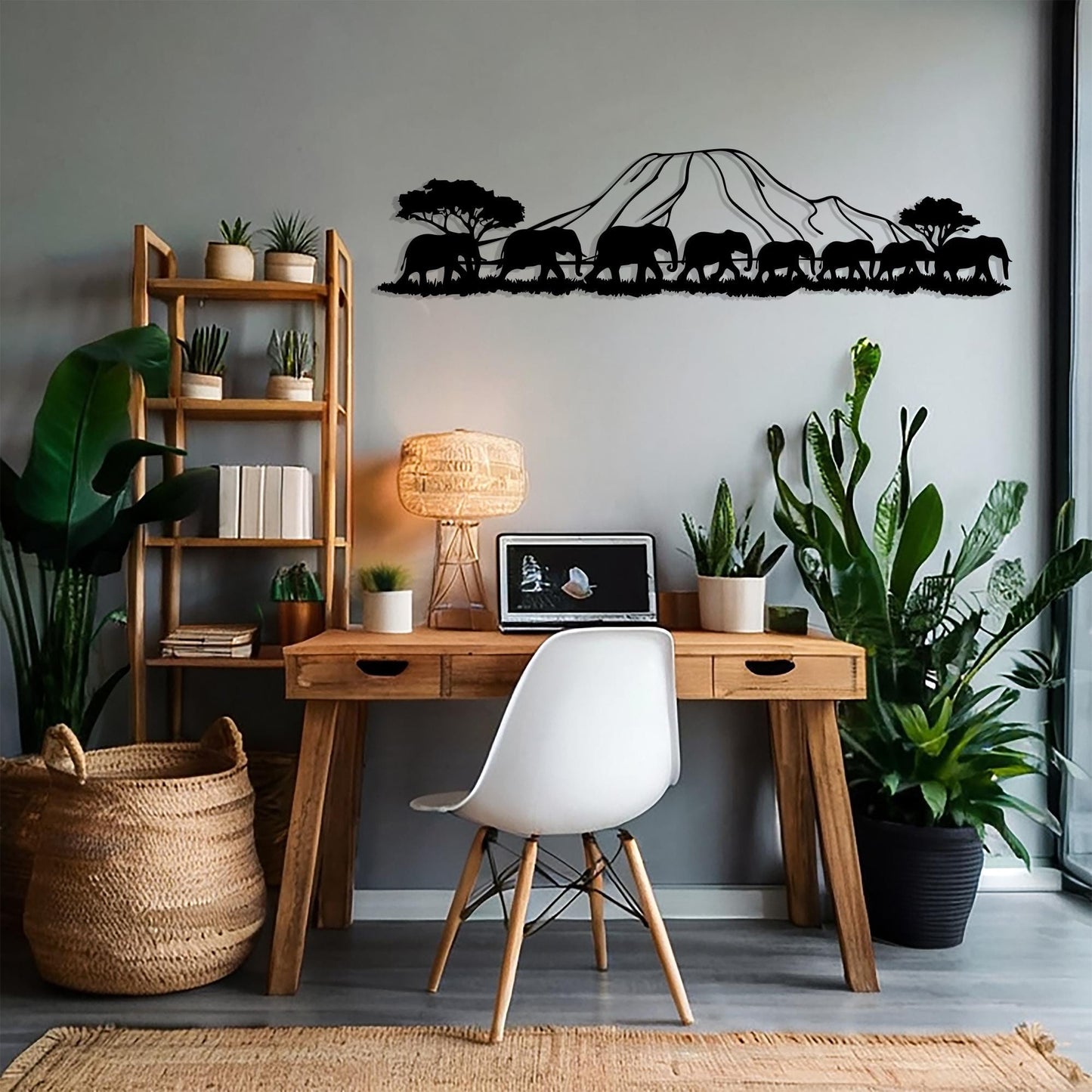 Kilimanjaro Elephant Metal Wall Art bedroom interior styling