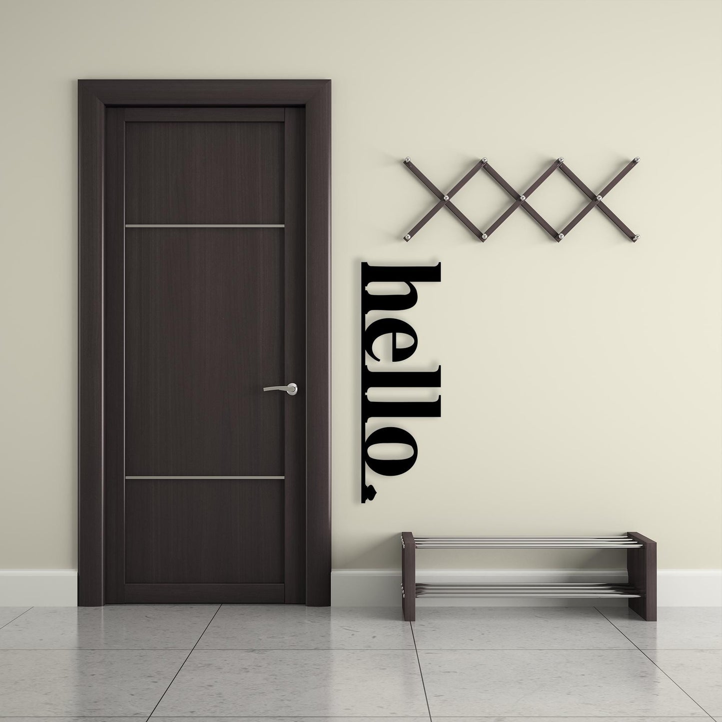 Modern Hello Metal Wall Art, Minimalist Entryway Decor | Wallsignature